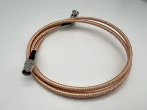 BNC Female to BNC Male 90 Degree Angle RG400 Low Loss Double Shielded Coax Cable (8 ft) BNC Female to BNC Male 90 Degree Angle RG400 Low Loss Double Shielded Coax Cable (8 ft)