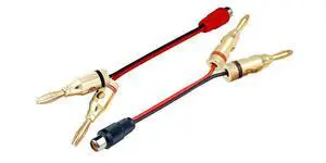 Stereo RCA L/R Phono To Speaker Banana Plug Adaptor For Amp Receiver Stereo RCA L/R Phono To Speaker Banana Plug Adaptor For Amp Receiver