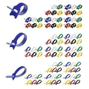 Reusable Hook and Loop Assorted (90-Pack), Assorted Color Self Gripping Multicolor Fastening Cable Ties - Multipurpose Microfiber Cloth Assorted Cable Organizer Ties Reusable Hook and Loop Assorted (90-Pack), Assorted Color Self Gripping Multicolor Fastening Cable Ties - Multipurpose Microfiber Cloth Assorted Cable Organizer Ties