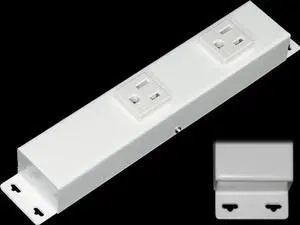 8 Hardwired Power Strip (NO Power Cord), 2 Vertical Tamper Resistant Outlets, with Ears (with mounting tabs on Both Ends), 15A (NOT a 20 Amp Unit), White 8 Hardwired Power Strip (NO Power Cord), 2 Vertical Tamper Resistant Outlets, with Ears (with mounting tabs on Both Ends), 15A (NOT a 20 Amp Unit), White
