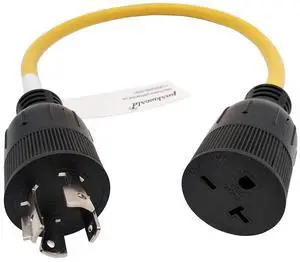 60547 Generator 4 Prong 20A Locking L14-20P Male to 6-15R T-Blade Female (Also for 6-20R) 250V, 20A, 5000W (2FT) 60547 Generator 4 Prong 20A Locking L14-20P Male to 6-15R T-Blade Female (Also for 6-20R) 250V, 20A, 5000W (2FT)