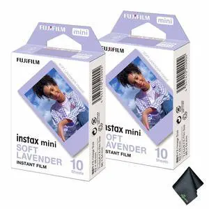 INSTAX MINI Soft Lavender Film 20 Exposures Bundle | For Instant Photos, Scrapbooks & Sharing | Includes Cleaning Cloth INSTAX MINI Soft Lavender Film 20 Exposures Bundle | For Instant Photos, Scrapbooks & Sharing | Includes Cleaning Cloth