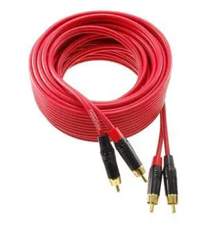 CablesOnline, 30ft. Two-RCA Male to Two-RCA Male Gold-Plated Ultra-Flexible Red Premium Audio Cable, AV-430QR CablesOnline, 30ft. Two-RCA Male to Two-RCA Male Gold-Plated Ultra-Flexible Red Premium Audio Cable, AV-430QR