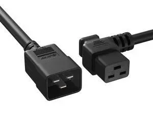 10ft C20 to Left Angle C19 Power Cord 12AWG 20A/250V 10ft C20 to Left Angle C19 Power Cord 12AWG 20A/250V