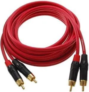 CablesOnline, 15ft. Two-RCA Male to Two-RCA Male Gold-Plated Ultra-Flexible Red Premium Audio Cable, AV-415QR CablesOnline, 15ft. Two-RCA Male to Two-RCA Male Gold-Plated Ultra-Flexible Red Premium Audio Cable, AV-415QR