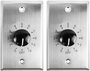 VOL70100 SS Stainless Steel 100W 70V/100V Wall Volume, 2-Pack | 1-Gang Box, 11-Step Attenuator with Off, Detachable Euro-Block Terminals, 30dB Attenuation, 16-24 AWG Wire Support VOL70100 SS Stainless Steel 100W 70V/100V Wall Volume, 2-Pack | 1-Gang Box, 11-Step Attenuator with Off, Detachable Euro-Block Terminals, 30dB Attenuation, 16-24 AWG Wire Support