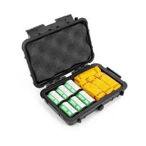 Hard Shell 35mm Film Case - 7" Waterproof & Lightproof Holder for up to 12 x 35mm or 8 x 120 Film Rolls, Travel Container Hard Shell 35mm Film Case - 7" Waterproof & Lightproof Holder for up to 12 x 35mm or 8 x 120 Film Rolls, Travel Container