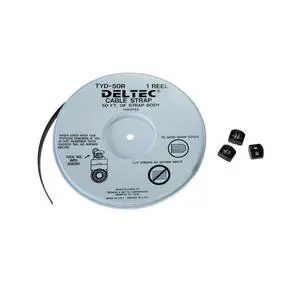 DELTEC®CABLE SUPPORT SYSTEM 50 FT. OF STRAP BODY Black Acetal Zip Cable Tie with Buckle DELTEC®CABLE SUPPORT SYSTEM 50 FT. OF STRAP BODY Black Acetal Zip Cable Tie with Buckle