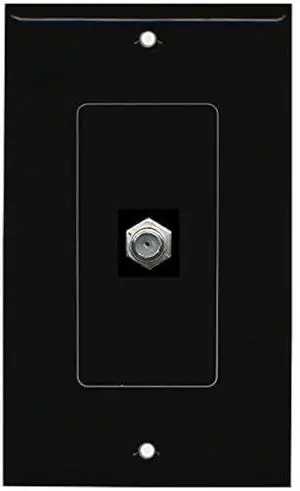 Coax Wall Plate 1 Gang Decorative - Black Coax Wall Plate 1 Gang Decorative - Black