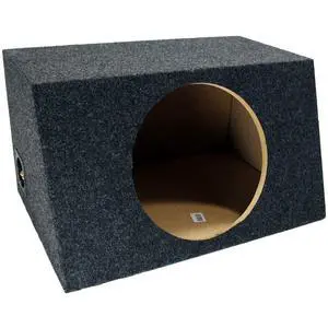 12" Inch Sealed Subwoofer Enclosure Slanted Hatchback Single Sub Box - ASC | Angle-back bass speaker cabinet under the rear glass, airtight woofer housing for compact cars, unloaded quick-wire build 12" Inch Sealed Subwoofer Enclosure Slanted Hatchback Single Sub Box - ASC | Angle-back bass speaker cabinet under the rear glass, airtight woofer housing for compact cars, unloaded quick-wire build
