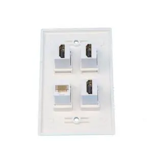 3 Port HDMI 1 Port Cat6 Ethernet White Wall Plate 3 Port HDMI 1 Port Cat6 Ethernet White Wall Plate