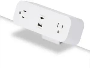 DuoMount Desk Clamp Power Strip USB-C & USB-A Charging Desk Power Strips with 10ft Cord, Edge Mount Hub for Home Office and Gaming Accessories (White) DuoMount Desk Clamp Power Strip USB-C & USB-A Charging Desk Power Strips with 10ft Cord, Edge Mount Hub for Home Office and Gaming Accessories (White)
