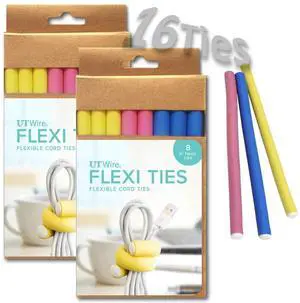 5" Flexi Ties Cable Wrap - (Yellow/Pink/Blue) - 16 Count 5" Flexi Ties Cable Wrap - (Yellow/Pink/Blue) - 16 Count