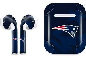 Decal Audio Skin Compatible with Apple AirPods - Officially Licensed NFL New England Patriots Double Vision Design Decal Audio Skin Compatible with Apple AirPods - Officially Licensed NFL New England Patriots Double Vision Design