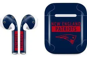 Decal Audio Skin Compatible with Apple AirPods - Officially Licensed NFL New England Patriots Blue Performance Series Design Decal Audio Skin Compatible with Apple AirPods - Officially Licensed NFL New England Patriots Blue Performance Series Design
