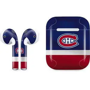 Decal Audio Skin Compatible with Apple AirPods - Officially Licensed NHL Montreal Canadiens Jersey Design Decal Audio Skin Compatible with Apple AirPods - Officially Licensed NHL Montreal Canadiens Jersey Design