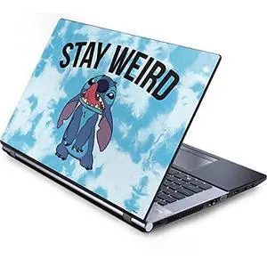 Decal Laptop Skin Compatible with Generic 16in Laptop (13.4in X 9.26in) - Officially Licensed Disney Lilo and Stitch Stay Weird Design Decal Laptop Skin Compatible with Generic 16in Laptop (13.4in X 9.26in) - Officially Licensed Disney Lilo and Stitch Stay Weird Design