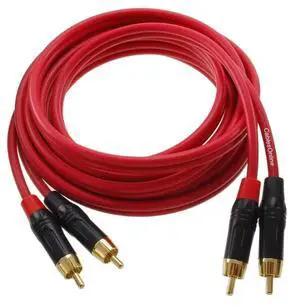 CablesOnline, 10ft. Two-RCA Male to Two-RCA Male Gold-Plated Ultra-Flexible Red Premium Audio Cable, AV-410QR CablesOnline, 10ft. Two-RCA Male to Two-RCA Male Gold-Plated Ultra-Flexible Red Premium Audio Cable, AV-410QR