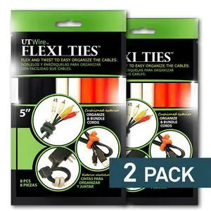 5" Flexi Ties Cable Wrap - (Orange/Gray/Black) - 16 Count 5" Flexi Ties Cable Wrap - (Orange/Gray/Black) - 16 Count
