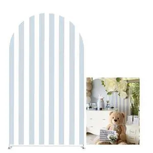 Blue and White Vertical Stripes Arch Stretchy Fabric Covers for Baby Shower Bear Theme Arched Stand Cover Birthday Party Decoration Favors Props(Only Cover) Blue and White Vertical Stripes Arch Stretchy Fabric Covers for Baby Shower Bear Theme Arched Stand Cover Birthday Party Decoration Favors Props(Only Cover)