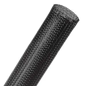 Techflex PTP Flexo PET Plus Fray Resistant Resin Coated Braided Sleeving Flexible Expandable Wire Mesh - 2" - 50 Feet - Black Techflex PTP Flexo PET Plus Fray Resistant Resin Coated Braided Sleeving Flexible Expandable Wire Mesh - 2" - 50 Feet - Black