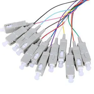 12-Core SC/UPC Multimode Fiber Pigtail Cable 1.5m, Carrier-Class 62.5/125 Bundle Jumper Ceramic Core, for Routers Switches Networking Equipment 12-Core SC/UPC Multimode Fiber Pigtail Cable 1.5m, Carrier-Class 62.5/125 Bundle Jumper Ceramic Core, for Routers Switches Networking Equipment