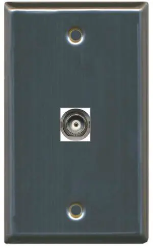 BNC Video Wall Plate with Keystone Coupler Type Jack - 1 Port - Stainless Steel BNC Video Wall Plate with Keystone Coupler Type Jack - 1 Port - Stainless Steel