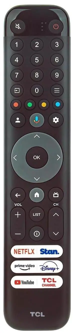 OEM Replacement Google Voice Remote Control RC813 fits for All TCL Google TV LED QLED 4K UHD Smart TV with 6 Shortcut Buttons Netflix, Stan., Prime Video, Disney+, YouTube, TCL Buttons. (RC833) OEM Replacement Google Voice Remote Control RC813 fits for All TCL Google TV LED QLED 4K UHD Smart TV with 6 Shortcut Buttons Netflix, Stan., Prime Video, Disney+, YouTube, TCL Buttons. (RC833)