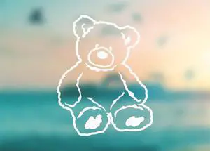 Teddy Bear Vinyl Sticker Decal, Large - 12 inch, White | For Car, Wall, Indoor or Outdoor, Waterproof Teddy Bear Vinyl Sticker Decal, Large - 12 inch, White | For Car, Wall, Indoor or Outdoor, Waterproof