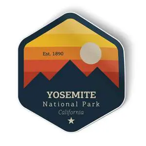 Yosemite National Park California - Vinyl Sticker - Large, 12 in Yosemite National Park California - Vinyl Sticker - Large, 12 in