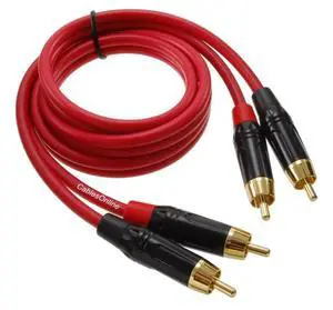 CablesOnline, 3ft. Two-RCA Male to Two-RCA Male Gold-Plated Ultra-Flexible Red Premium Audio Cable, AV-403QR CablesOnline, 3ft. Two-RCA Male to Two-RCA Male Gold-Plated Ultra-Flexible Red Premium Audio Cable, AV-403QR
