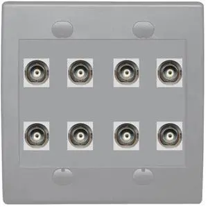 8 Port BNC Female/Female HD-SDI Jack Wall Plate - Gray 8 Port BNC Female/Female HD-SDI Jack Wall Plate - Gray