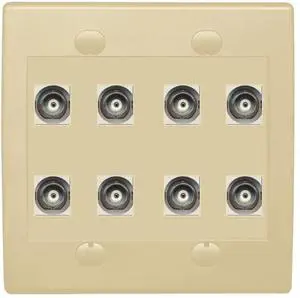 8 Port BNC Female/Female HD-SDI Jack Wall Plate - Ivory 8 Port BNC Female/Female HD-SDI Jack Wall Plate - Ivory