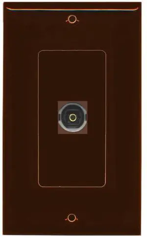 1 Toslink Digital Audio Port Wall Plate Decorative - Brown - Bracket Included 1 Toslink Digital Audio Port Wall Plate Decorative - Brown - Bracket Included