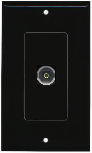 1 Toslink Digital Audio Port Wall Plate Decorative - Black - Bracket Included 1 Toslink Digital Audio Port Wall Plate Decorative - Black - Bracket Included