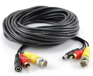 CablesOnline 50ft RCA(Audio) & BNC(Video) Male to Male Camera Cable w/DC Power (PL-2050) CablesOnline 50ft RCA(Audio) & BNC(Video) Male to Male Camera Cable w/DC Power (PL-2050)