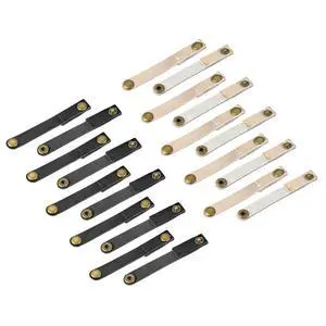 Pack of 20 Leather Cable Straps Cable Ties, Cord Organizer, Portable Cable Management for USB Cables, Headphone Wires, Black/Golden Pack of 20 Leather Cable Straps Cable Ties, Cord Organizer, Portable Cable Management for USB Cables, Headphone Wires, Black/Golden