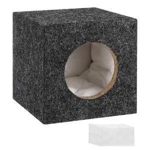 4 Inch Ported Wooden Speaker Enclosure, Gray Single Vented Subwoofer Box Car Audio Truck Speaker Box for DIY Homes Vehicle Audio Custom Sound Supplies 4 Inch Ported Wooden Speaker Enclosure, Gray Single Vented Subwoofer Box Car Audio Truck Speaker Box for DIY Homes Vehicle Audio Custom Sound Supplies