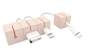 Cable Blocks 4 Pack | Pink | Magnetic Weighted Silicone Cord Organizer for Desk, Home, Office, Nightstand | Flexible and Tangle-Free Cable Management Cable Blocks 4 Pack | Pink | Magnetic Weighted Silicone Cord Organizer for Desk, Home, Office, Nightstand | Flexible and Tangle-Free Cable Management