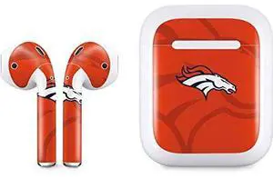 Decal Audio Skin Compatible with Apple AirPods - Officially Licensed NFL Denver Broncos Double Vision Design Decal Audio Skin Compatible with Apple AirPods - Officially Licensed NFL Denver Broncos Double Vision Design