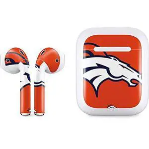 Decal Audio Skin Compatible with Apple AirPods - Officially Licensed NFL Denver Broncos Large Logo Design Decal Audio Skin Compatible with Apple AirPods - Officially Licensed NFL Denver Broncos Large Logo Design