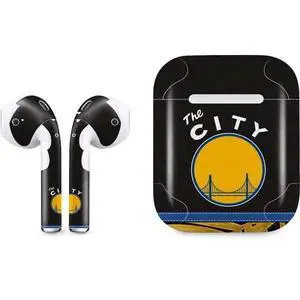 Decal Audio Skin Compatible with Apple AirPods - Officially Licensed NBA Golden State Warriors Retro Palms Design Decal Audio Skin Compatible with Apple AirPods - Officially Licensed NBA Golden State Warriors Retro Palms Design