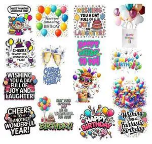 15 Pcs 3D Happy Birthday Stickers 4"x4"Colorful UV 3D Waterproof Vinyl Decals for Tumblers, Mugs, Laptops, Bottles & More Peel & Stick, No Transfer Tape DIY Craft Stickers for Party Favors & Gifts 15 Pcs 3D Happy Birthday Stickers 4"x4"Colorful UV 3D Waterproof Vinyl Decals for Tumblers, Mugs, Laptops, Bottles & More Peel & Stick, No Transfer Tape DIY Craft Stickers for Party Favors & Gifts