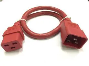 Heavy Duty Extension Power Cord, C19 to C20, 12AWG, 20 AMPS, 250V (Red, 10ft) Heavy Duty Extension Power Cord, C19 to C20, 12AWG, 20 AMPS, 250V (Red, 10ft)