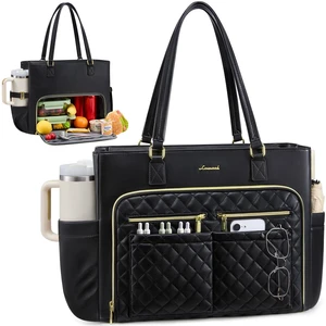 Work Tote for Women17.3-Inch Teacher Bag with Lunch Compartment 14 Pockets PU Leather Laptop Tote with 40OZ Cup Holder, 3 in 1 Insulated Lunch Bag for Nurses, Office, Travel, Casual, Picnic Work Tote for Women17.3-Inch Teacher Bag with Lunch Compartment 14 Pockets PU Leather Laptop Tote with 40OZ Cup Holder, 3 in 1 Insulated Lunch Bag for Nurses, Office, Travel, Casual, Picnic
