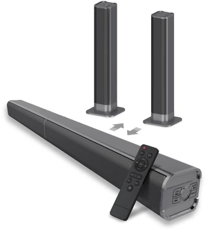 Sound Bar, 80W SoundBar for Smart TV, Bluetooth 5.3 Soundbar, Home Theater Surround Sound, 2 in 1 Detachable Home Speaker Bass, ARC/Optical/AUX/Connections, for TV/PC/Projectors Sound Bar, 80W SoundBar for Smart TV, Bluetooth 5.3 Soundbar, Home Theater Surround Sound, 2 in 1 Detachable Home Speaker Bass, ARC/Optical/AUX/Connections, for TV/PC/Projectors