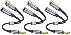 3.5mm Headphone Splitter, Hi Fi Sounds Extension Cable Audio Stereo Y Splitters, Nylon Braided for Switch 2/PS4/PS5 iPhone iPad, Tablet, Laptop 3.5mm Headphone Splitter, Hi Fi Sounds Extension Cable Audio Stereo Y Splitters, Nylon Braided for Switch 2/PS4/PS5 iPhone iPad, Tablet, Laptop