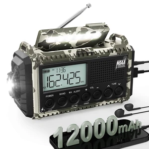 Emergency Radio Hand Crank, Auto NOAA Weather Alert Portable Radio Crank Radio 2X Faster, 12000mAh Battery, 6-Way Power, Weather/SW/AM/FM, Flashlight, SOS Alarm Emergency Radio Hand Crank, Auto NOAA Weather Alert Portable Radio Crank Radio 2X Faster, 12000mAh Battery, 6-Way Power, Weather/SW/AM/FM, Flashlight, SOS Alarm