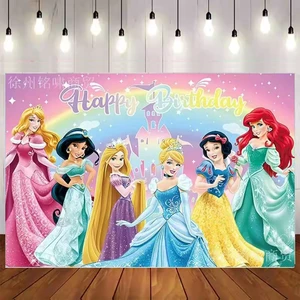Princess Birthday Party Decorations,Happy Birthday Banner Backdrop for Birthday Party Supplies Princess Birthday Party Decorations,Happy Birthday Banner Backdrop for Birthday Party Supplies