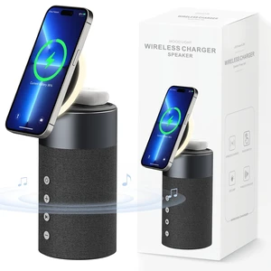 Bluetooth Speaker, Night Light, 15W Magnetic Fast Charging for Apple, Black 2 in 1 Wireless Charging Station for iPhone 17/16/15/14/13/12 Series, AirPods Pro 2/4/3/2Gift Ideal Bluetooth Speaker, Night Light, 15W Magnetic Fast Charging for Apple, Black 2 in 1 Wireless Charging Station for iPhone 17/16/15/14/13/12 Series, AirPods Pro 2/4/3/2Gift Ideal